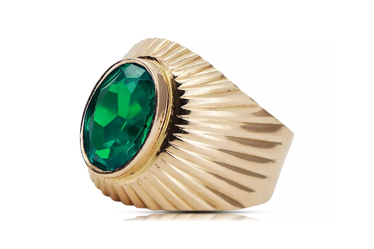 Ring Emerald Original Vintage 14K Produkt s ružovým zlatým vintage Unique VRC127R